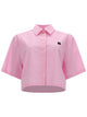 Msgm Camicia Crop Con Logo