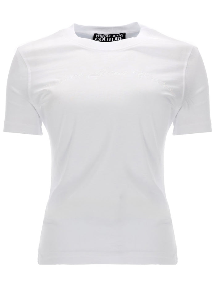Versace Jeans Couture T-Shirt Con Logo Glitterato