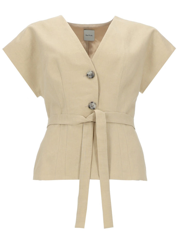Paul Smith Top In Lino Con Cintura