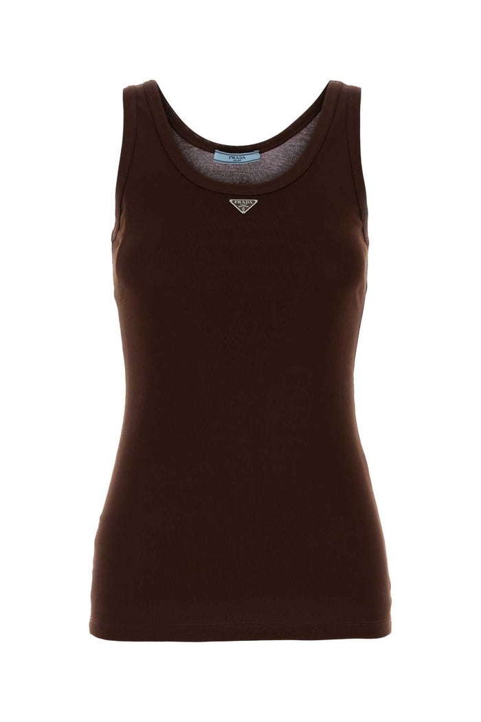Prada Chocolate Cotton Tank Top