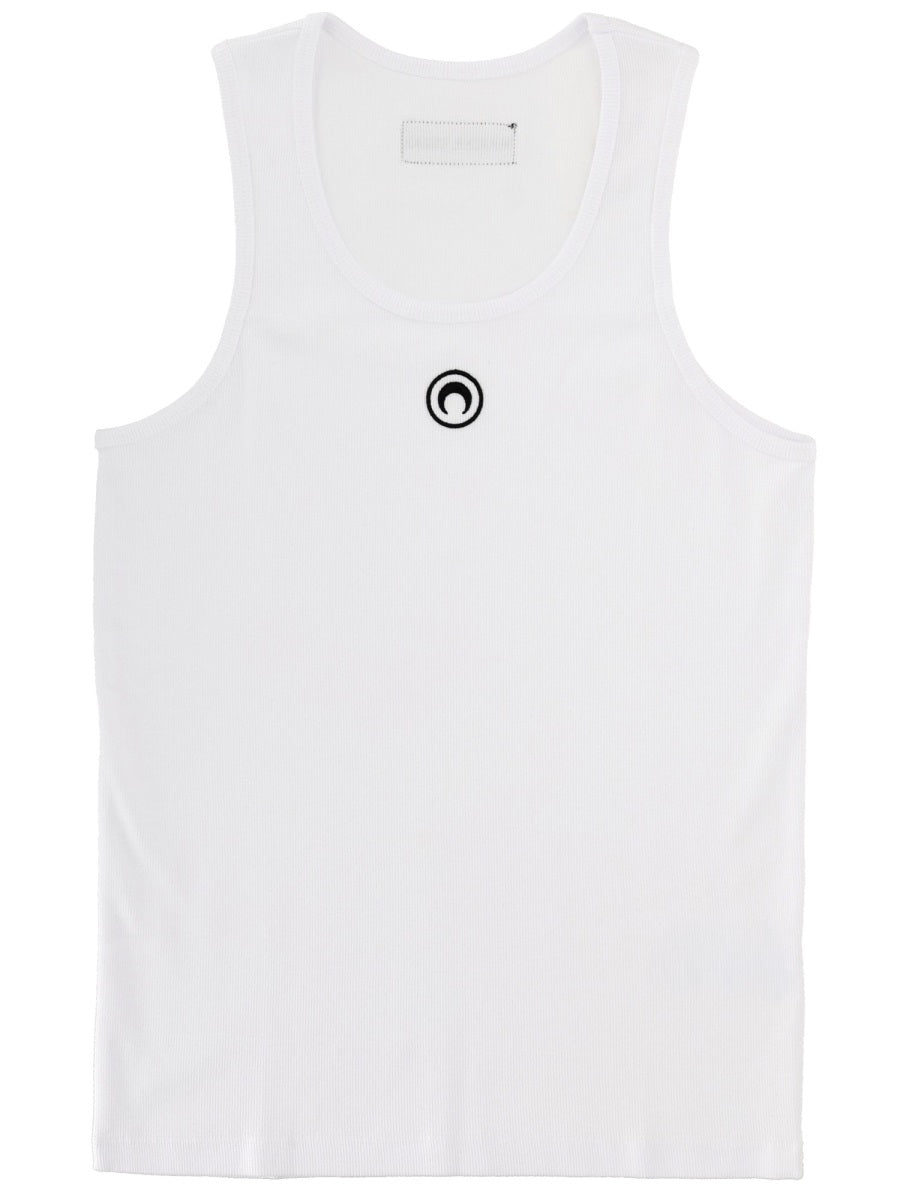 Marine Serre Ribbed Tank Top With Moon Logo