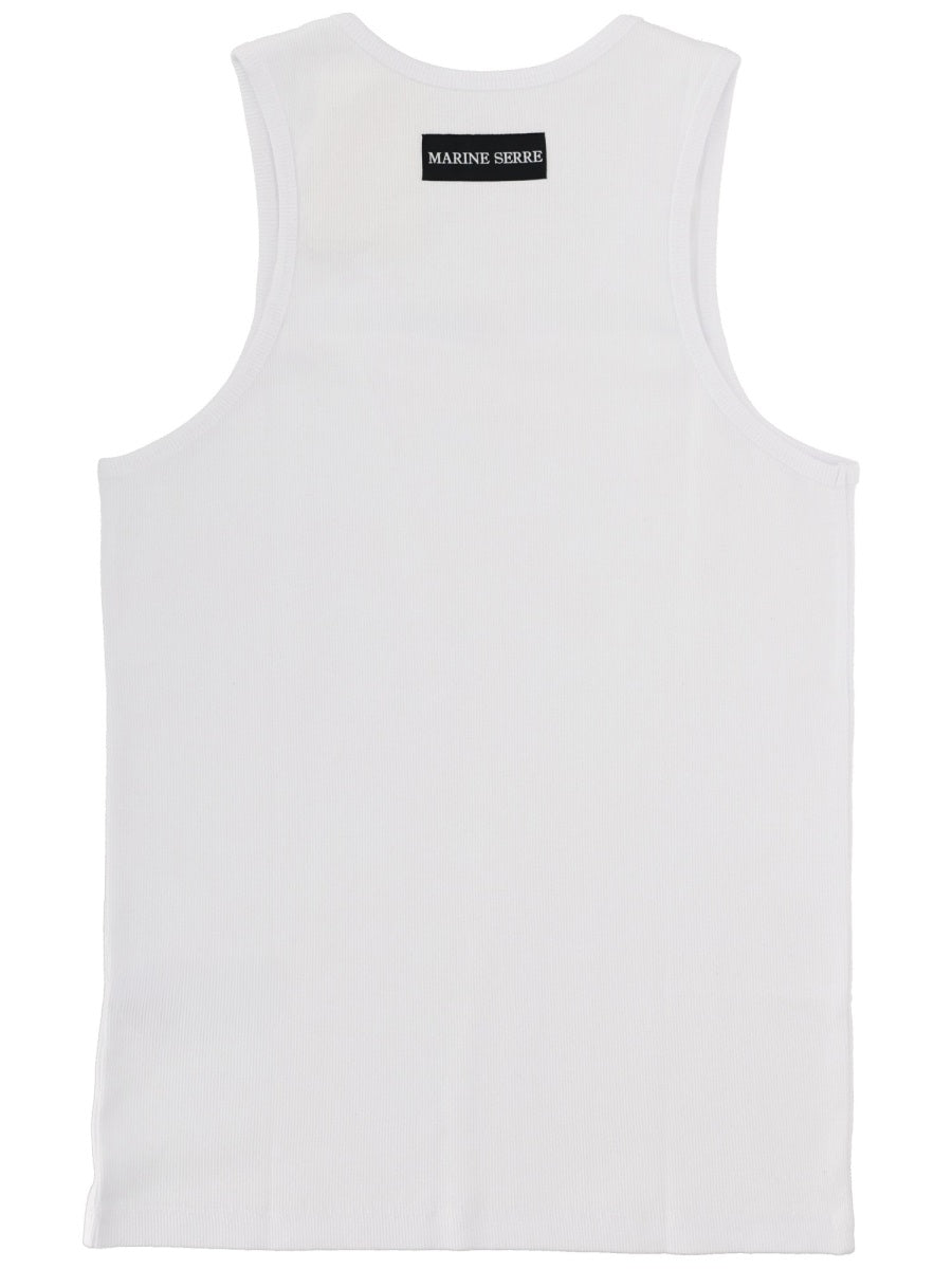 Marine Serre Ribbed Tank Top With Moon Logo