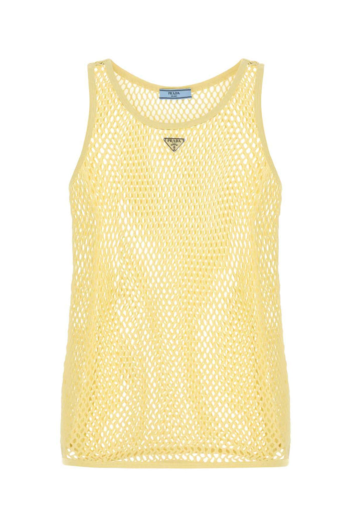 Prada Yellow Mesh Tank Top