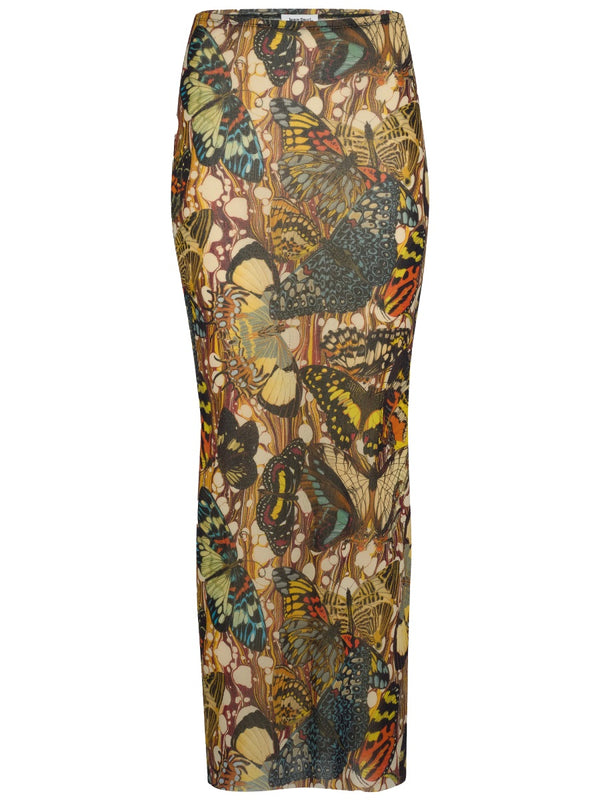 Jean Paul Gaultier Long Skirt With "Bow Tie" Print