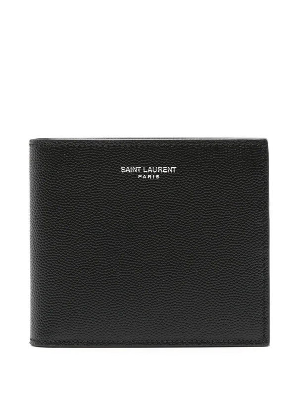 Saint Laurent Black East/West Wallet In Grain De Poudre Leather