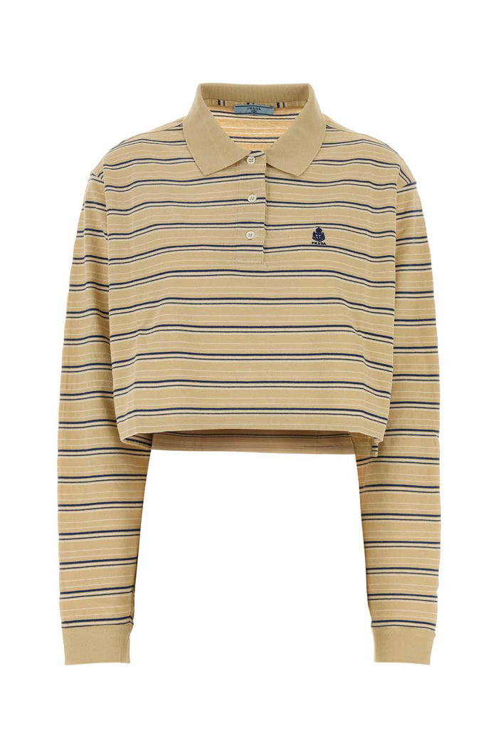 Prada Embroidered Piquet Polo Shirt