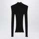 Prada Black Ribbed Turtleneck Sweater With Triangle Logo