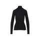 Prada Black Ribbed Knit Turtleneck Top
