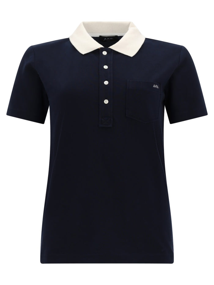 A.p.c. Polo Shirt With Logo And Contrasting Collar