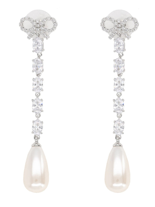 Self-Portrait "Bow Pearl Droplet" Earrings