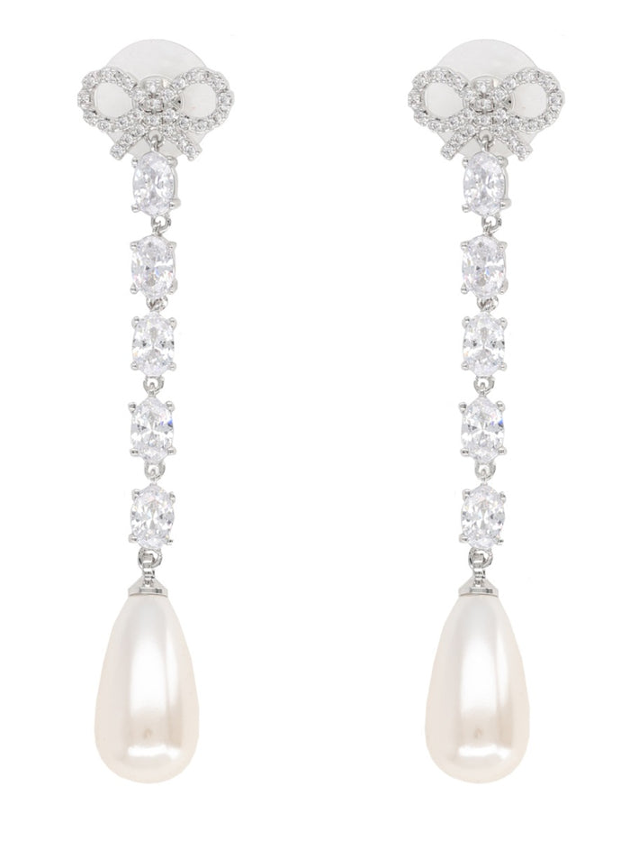 Self-Portrait "Bow Pearl Droplet" Earrings