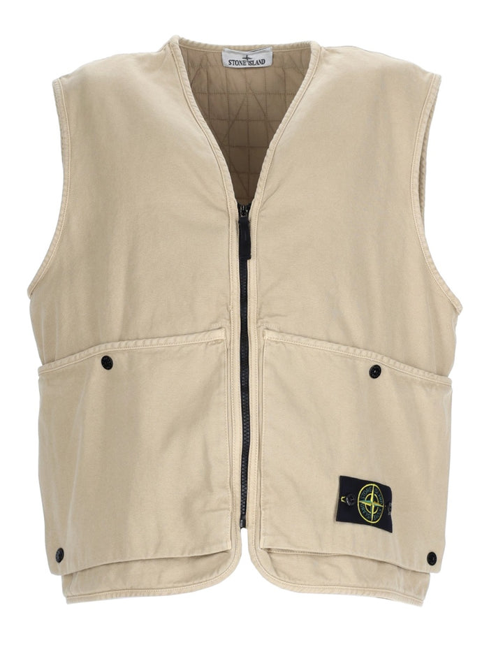 Stone Island Gilet Oversize Con Patch Logo