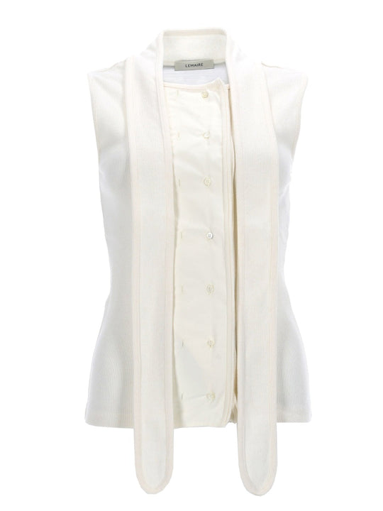 Lemaire Asymmetrical Ribbed Top With Scarf