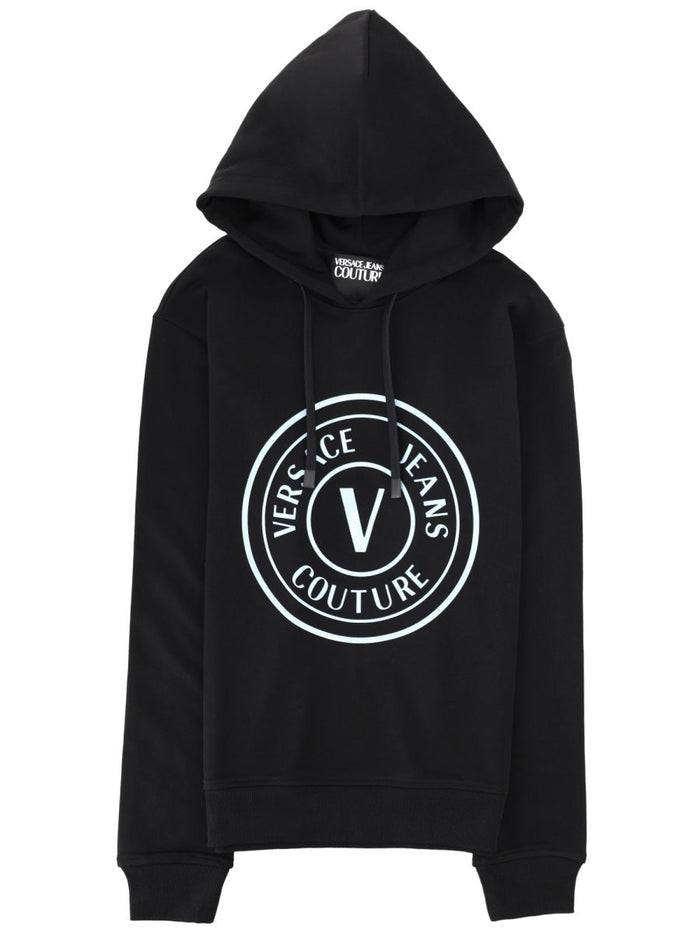 Versace Jeans Couture Felpa Con Logo E Cappuccio