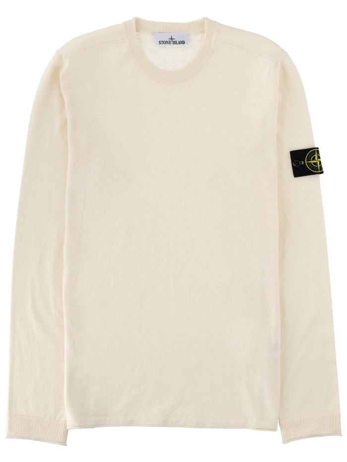 Stone Island Maglia In Cotone Con Patch Logo