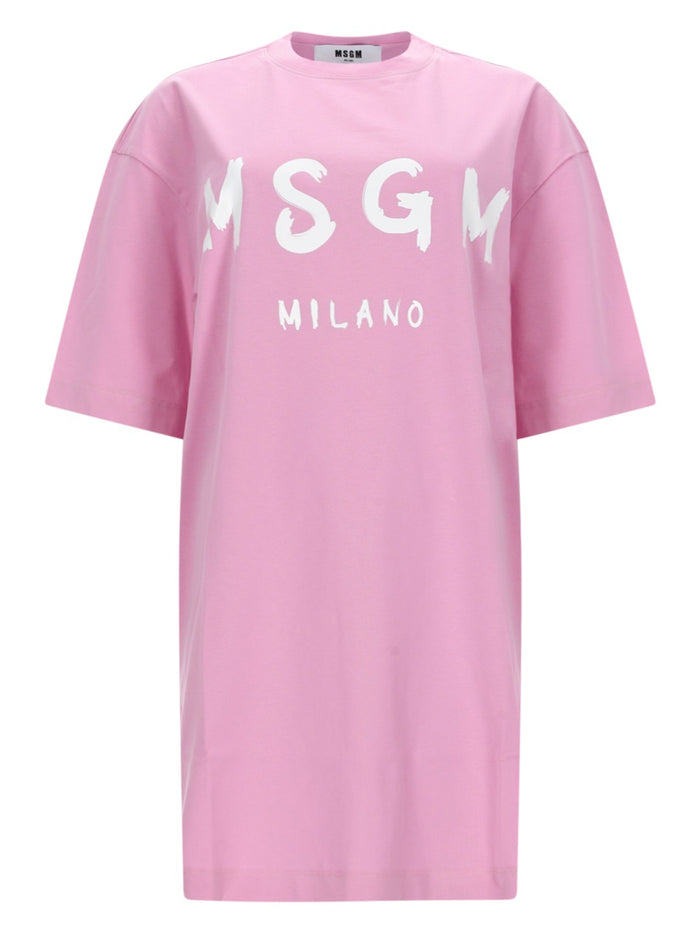 Msgm Abito T-Shirt Con Logo