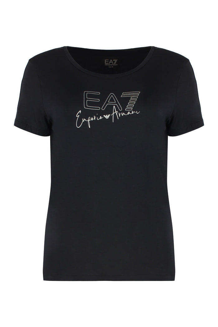 Ea7 Viscose Crew-Neck T-Shirt