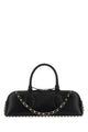 Valentino Garavani Black Leather Rockstud East-West Handbag