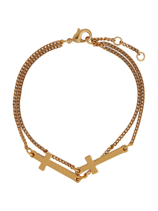 Dsquared "Jesus" Bracelet With Cross Pendant