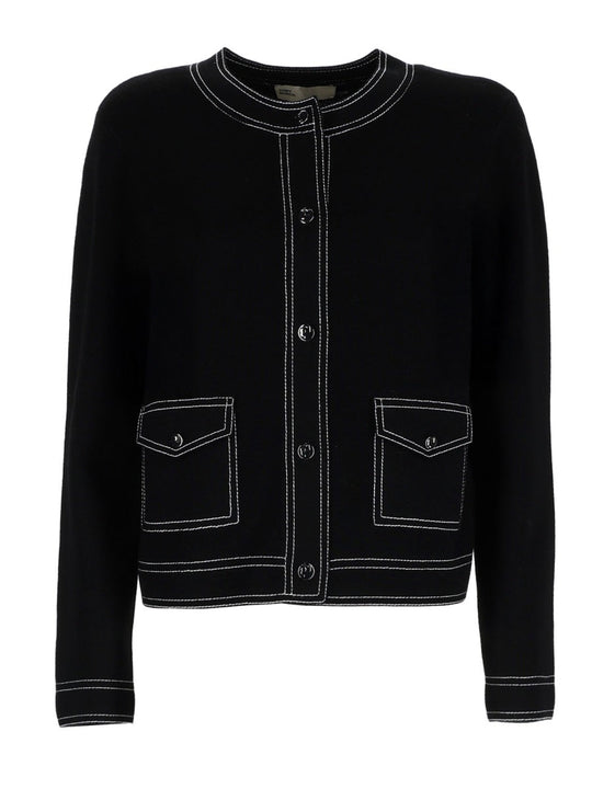 Tory Burch Topstitched Cardigan