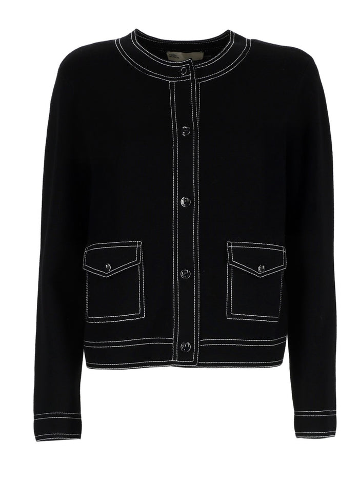 Tory Burch Topstitched Cardigan