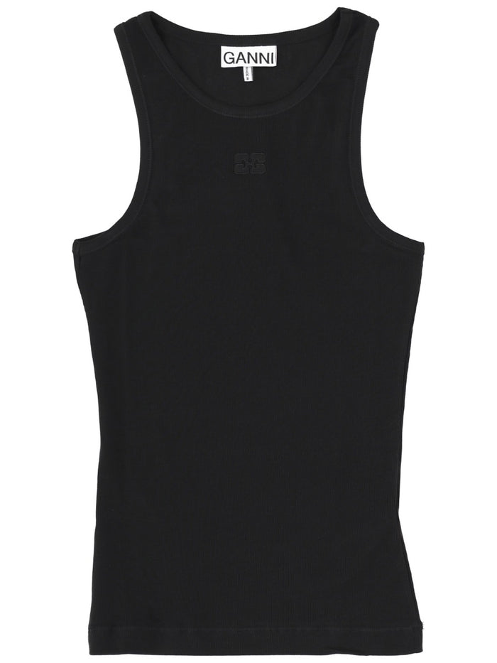 Ganni Tops With Logo