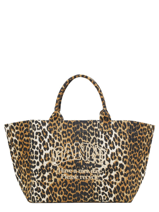 Ganni "Leopard Xxl" Tote Bag