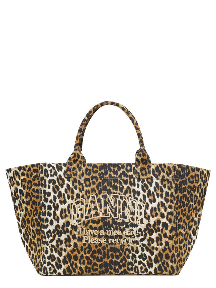 Ganni "Leopard Xxl" Tote Bag