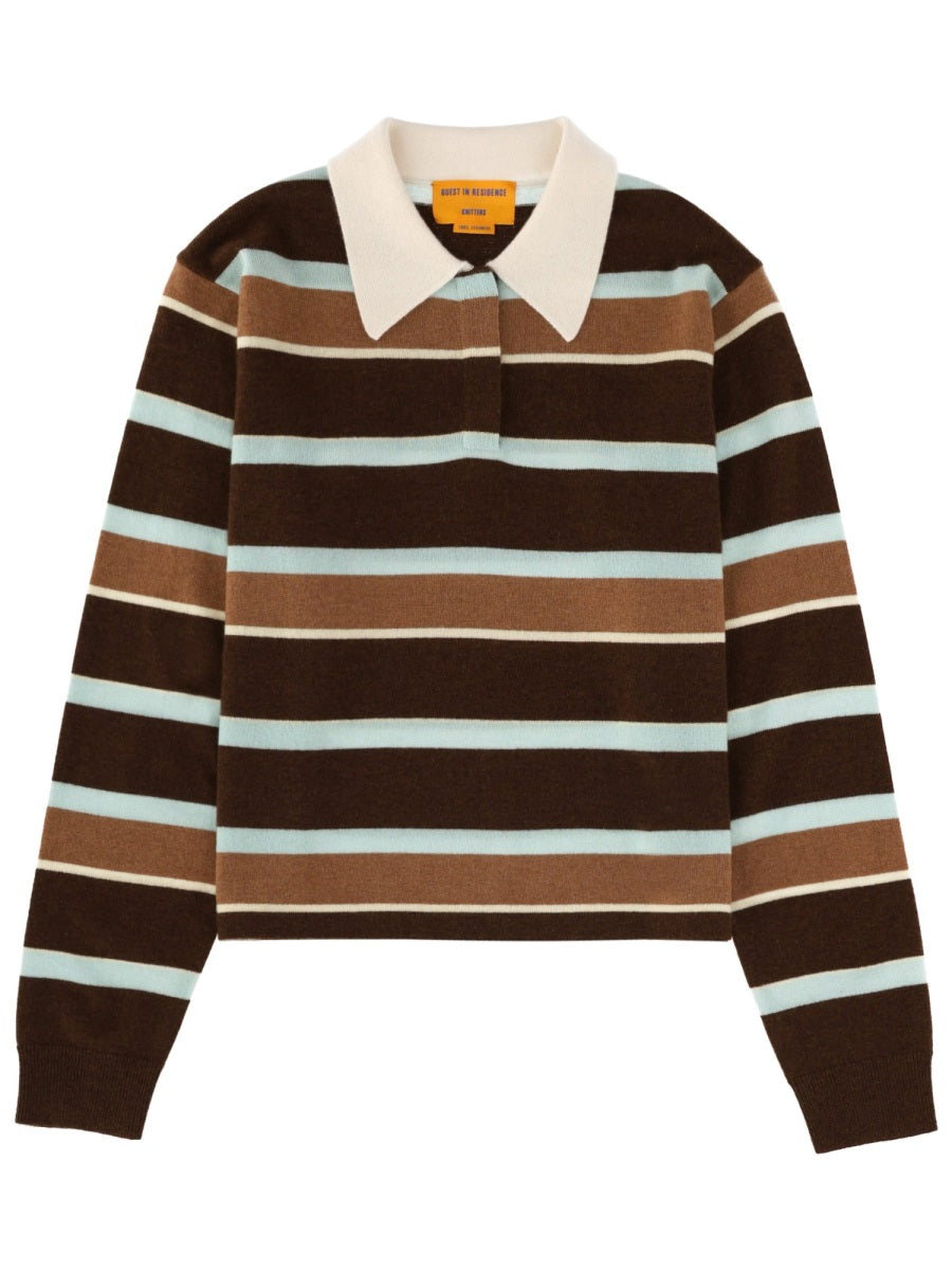 Guest In Residence "Cropped Stripe Rugby" Polo Shirt