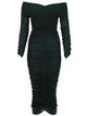 Self-Portrait Viscose Gathered Midi Dress