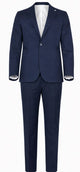 Manuel Ritz Navy Blue Notched Lapels Dresses