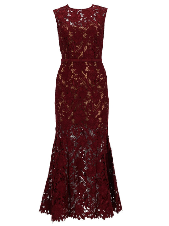 Self-Portrait Floral Lace Midi Dress