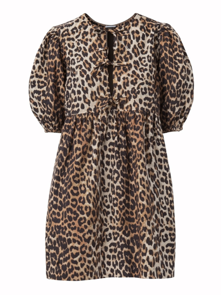 Ganni Leopard Print Mini Dress