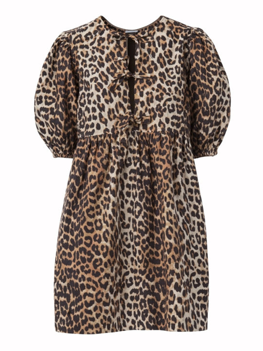 Ganni Leopard Print Mini Dress