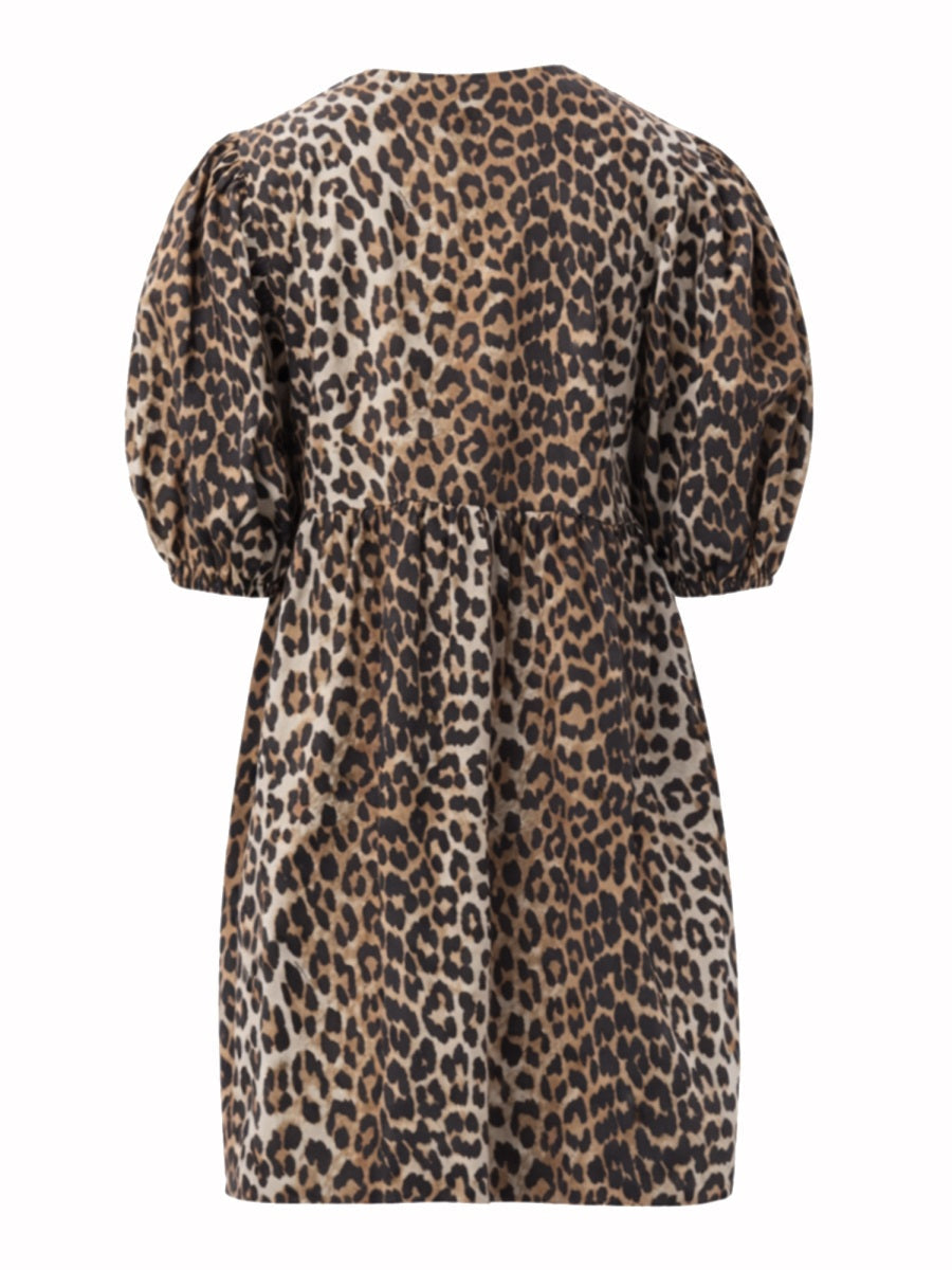Ganni Leopard Print Mini Dress