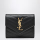 Saint Laurent Tri-Fold Cassandre Wallet Black
