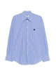 Msgm Striped Shirt With Embroidered Logo