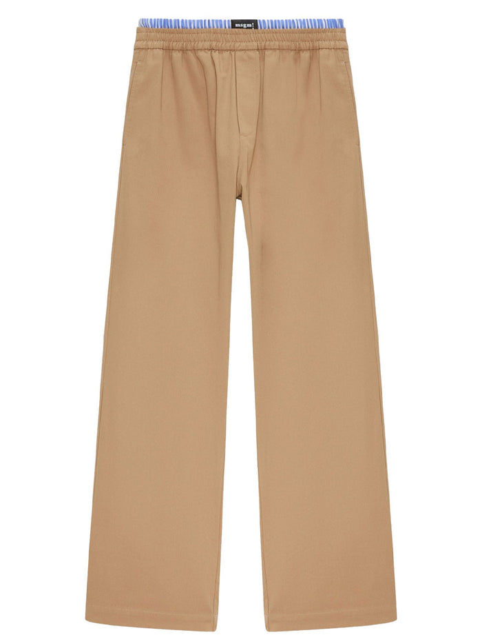 Msgm Beige Cotton Trousers