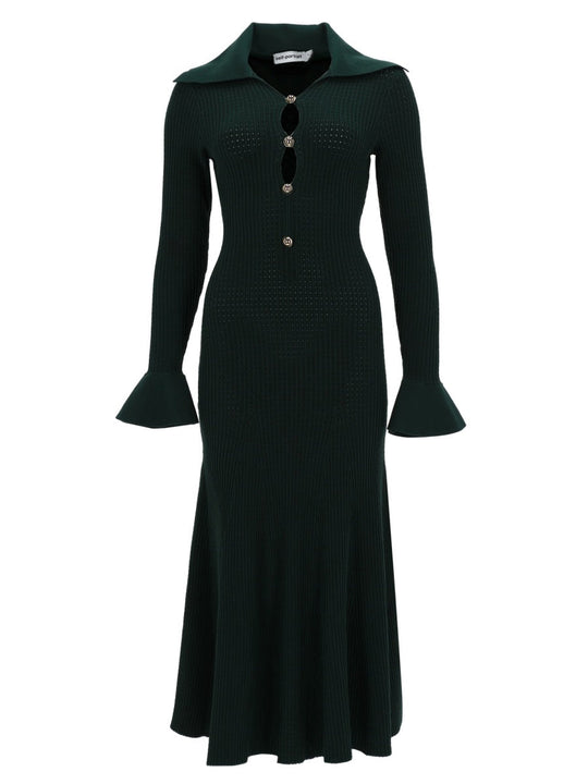 Self-Portrait Midi Dress With Cut-Out