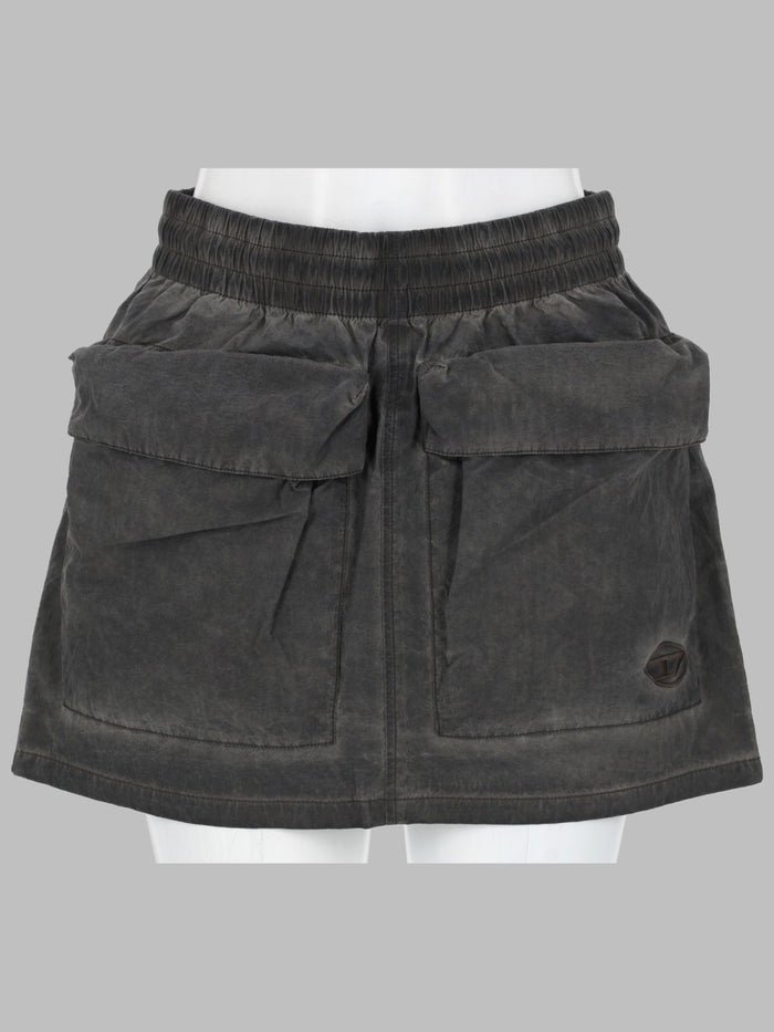Diesel Minigonna In Nylon Con Maxi Tasche