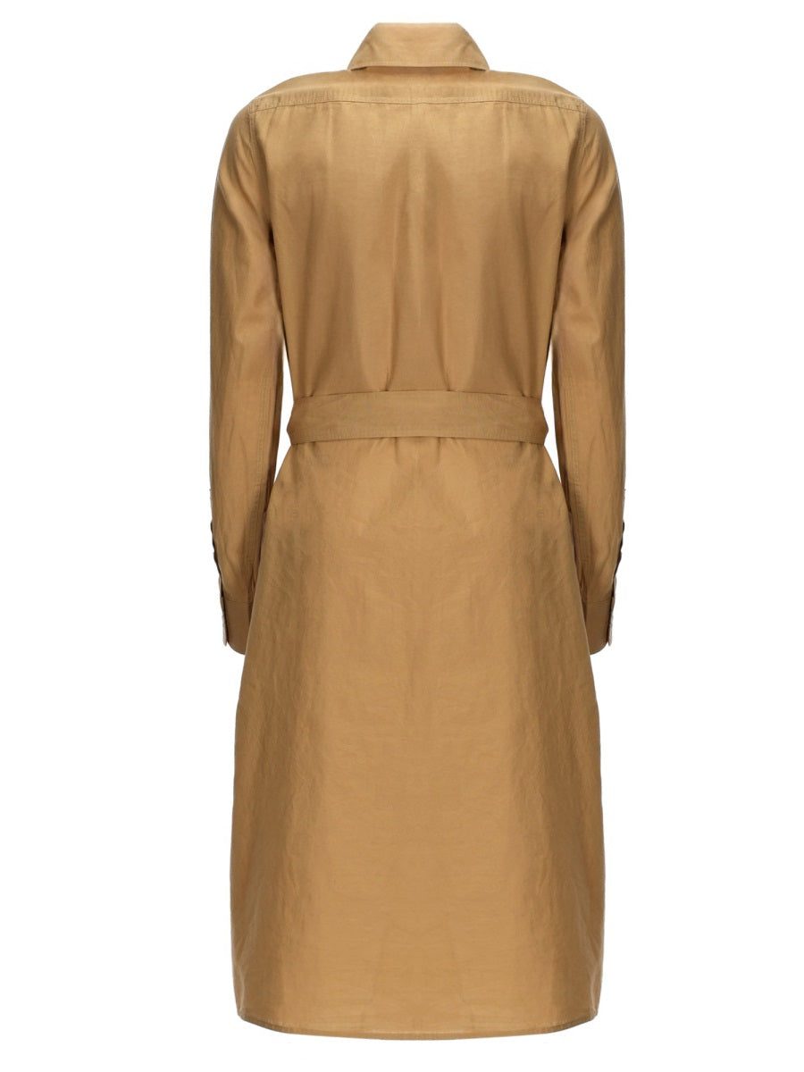 Polo Ralph Lauren Cotton And Linen Midi Dress