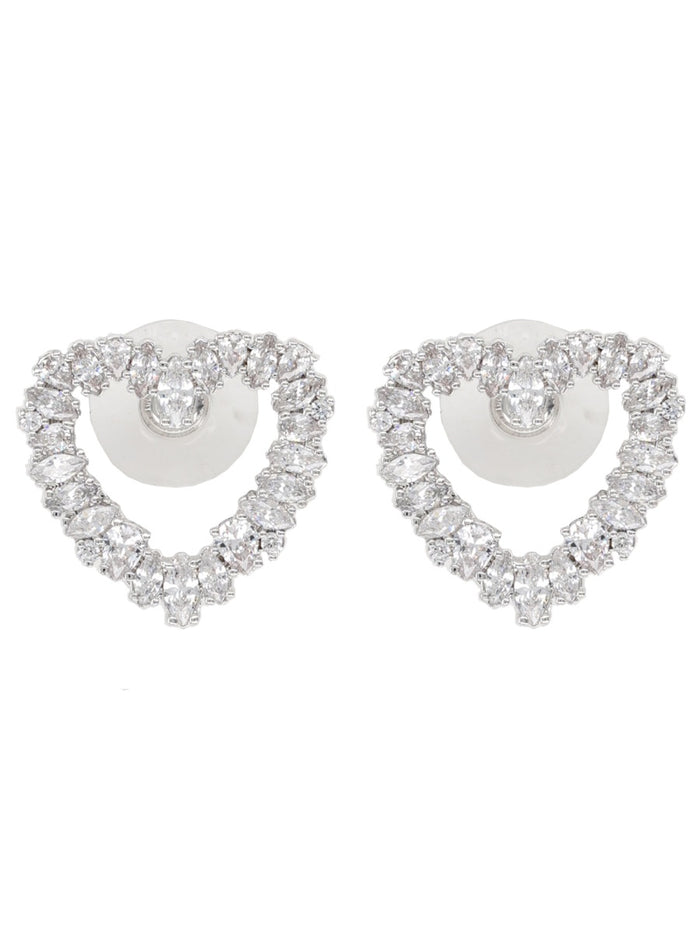Self-Portrait "Crystal Heart" Earrings