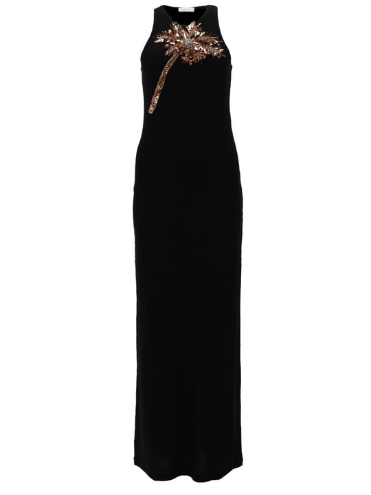 Rabanne Abito Con Dettaglio Palma In Paillettes