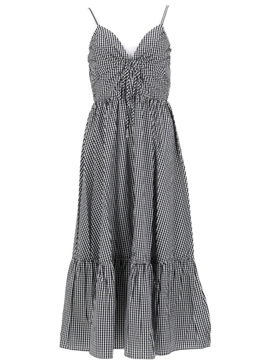 Michael By Michael Kors Abito Longuette In Cotone A Quadretti