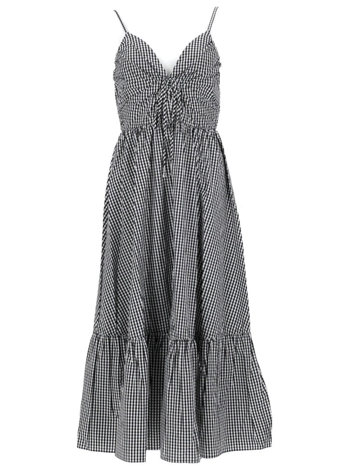 Michael By Michael Kors Abito Longuette In Cotone A Quadretti
