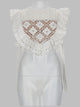Self-Portrait Croptop In Crochet Con Inserti In Pizzo