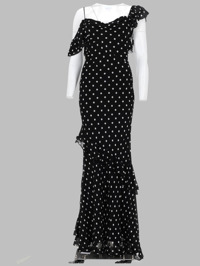 Self-Portrait Abito Lungo In Georgette A Pois