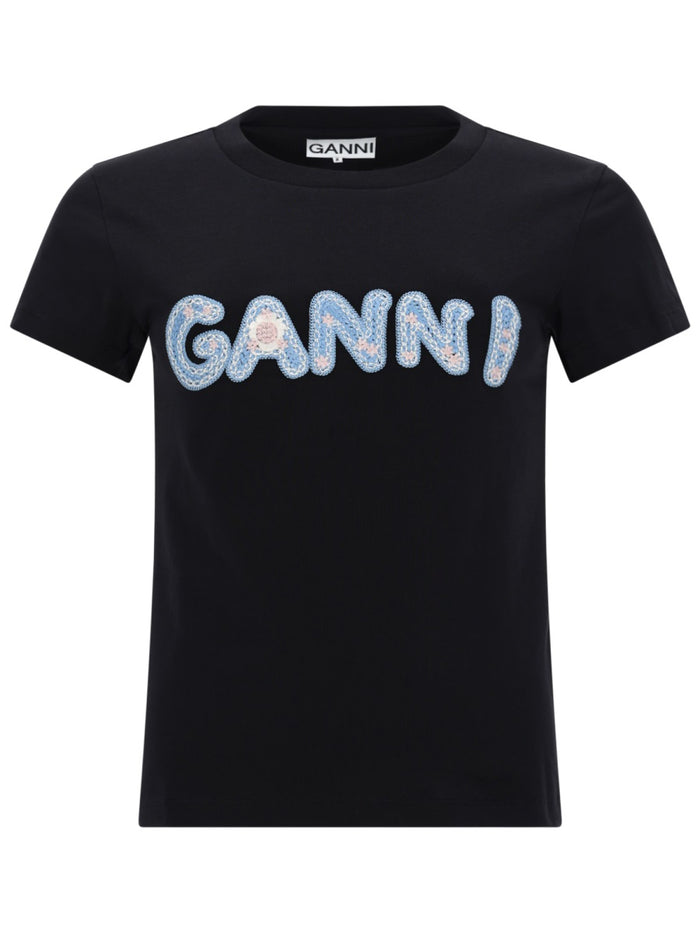 Ganni T-Shirt Con Logo