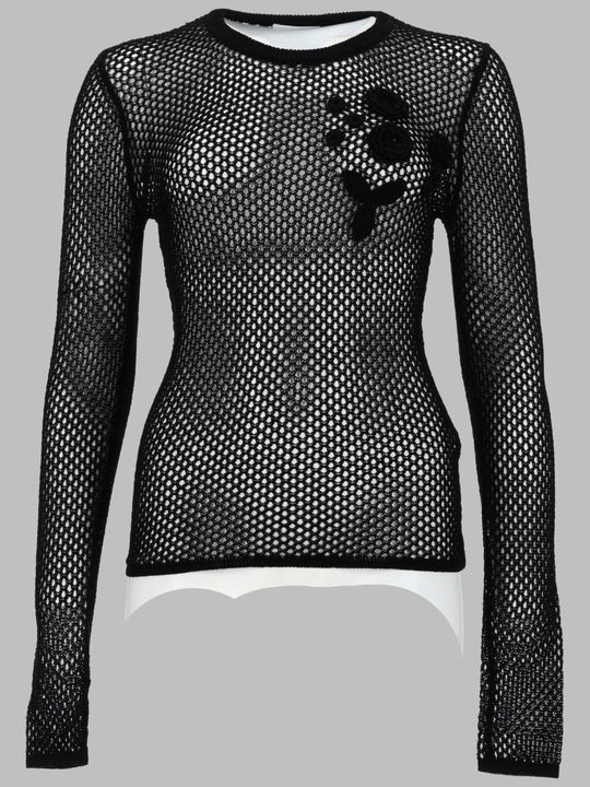 Ganni Top In Mesh Di Cotone Mercerizzato
