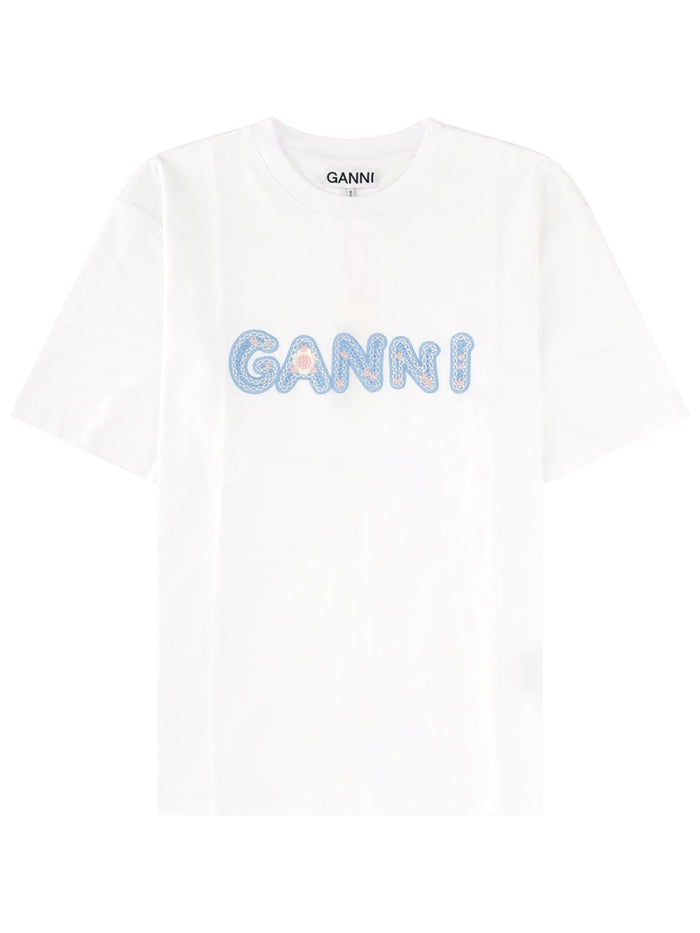 Ganni T-Shirt Con Logo